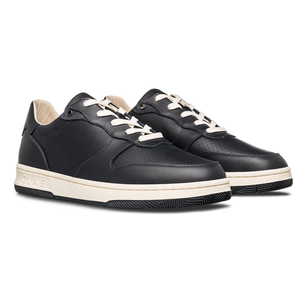 CLAE MALONE Shoes Mens USA456-S89 In Deep Navy Leather